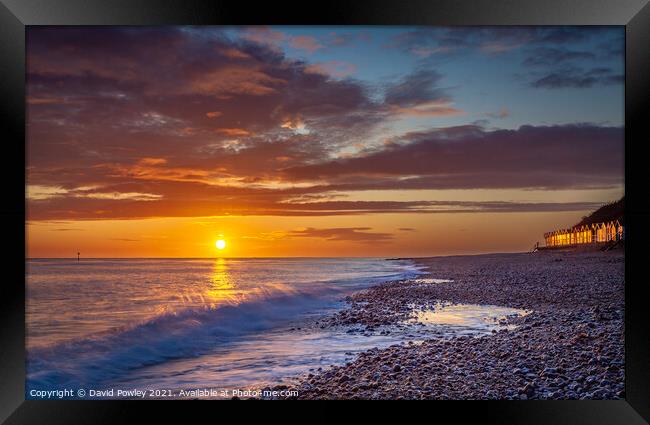 Sunrise Over Cromer Beach Norfolk Framed Print by David Powley