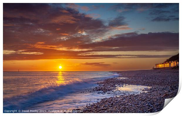 Sunrise Over Cromer Beach Norfolk Print by David Powley