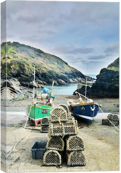 Portloe Lobster Pots & Boats, Cornwall. Canvas Print by Neil Mottershead