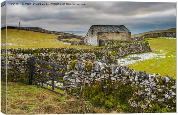 Dale Head on the Pennine Way above Stainforth Canvas Print by Peter Stuart