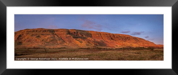 Sunset on The Campsie Fells, near Lennoxtown,Scotland Framed Mounted Print by George Robertson