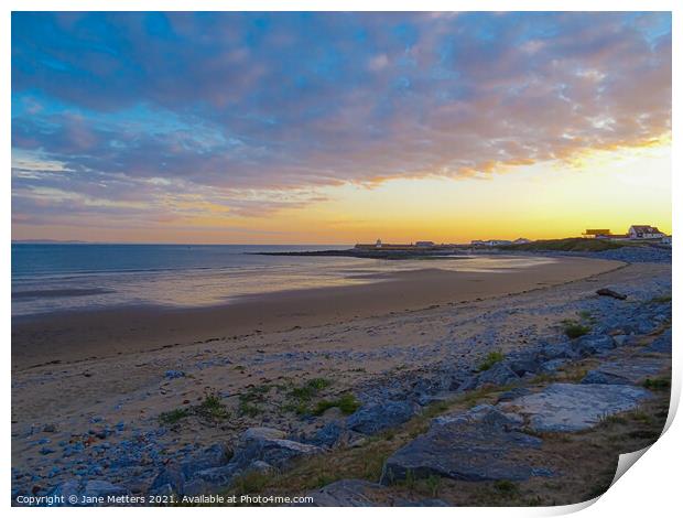 The Sun Sets  over Trecco Bay Print by Jane Metters