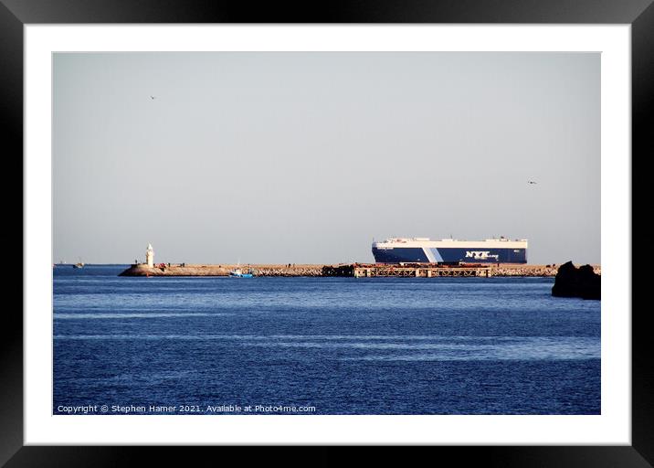 Container Ship  Framed Mounted Print by Stephen Hamer