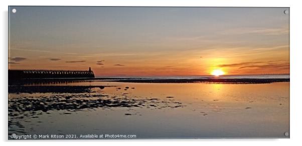 Harbour Pier at Sunset  Acrylic by Mark Ritson