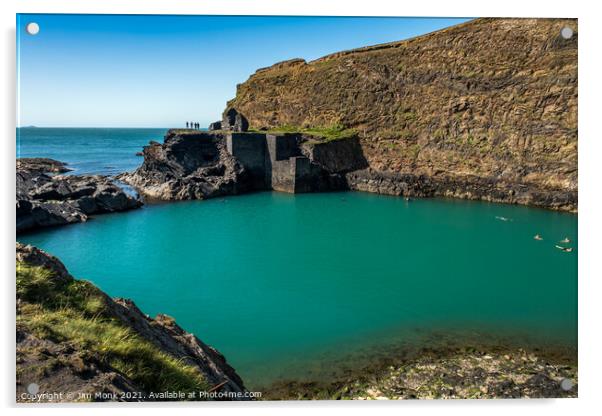 Blue Lagoon, Abereiddy Acrylic by Jim Monk