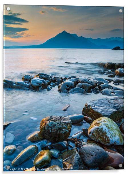 Elgol Sunset, Isle of Skye Acrylic by Jim Monk