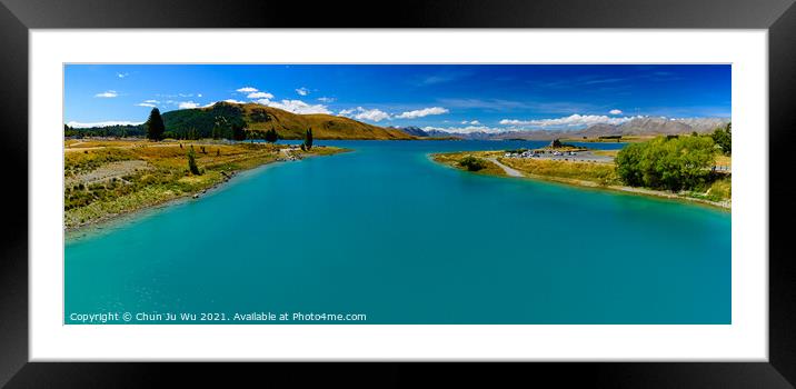 Panorama of Lake Tekapo in South Island, New Zealand Framed Mounted Print by Chun Ju Wu