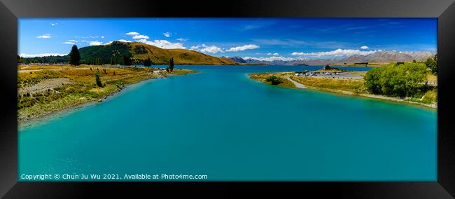 Panorama of Lake Tekapo in South Island, New Zealand Framed Print by Chun Ju Wu