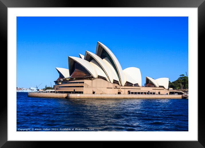 View of the Opera House in Sydney Harbor. Framed Mounted Print by Kevin Hellon