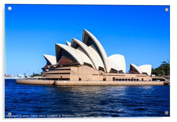 View of the Opera House in Sydney Harbor. Acrylic by Kevin Hellon