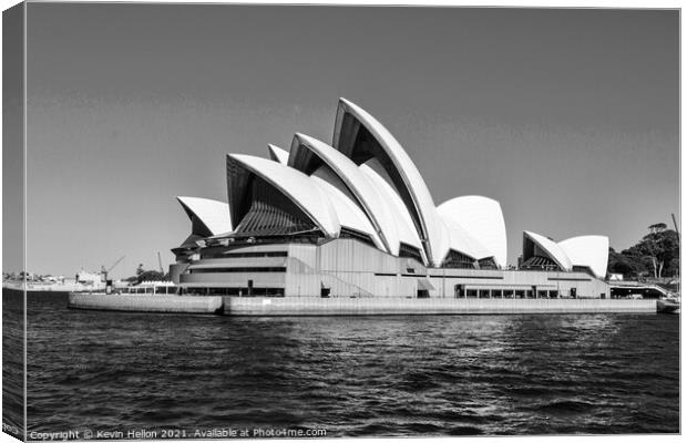 View of the Opera House in Sydney Harbor. Canvas Print by Kevin Hellon