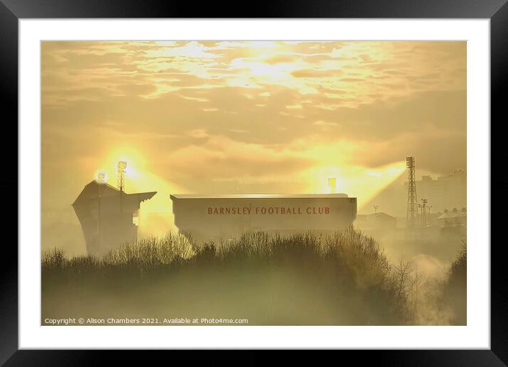 Oakwell Stadium Barnsley FC Framed Mounted Print by Alison Chambers