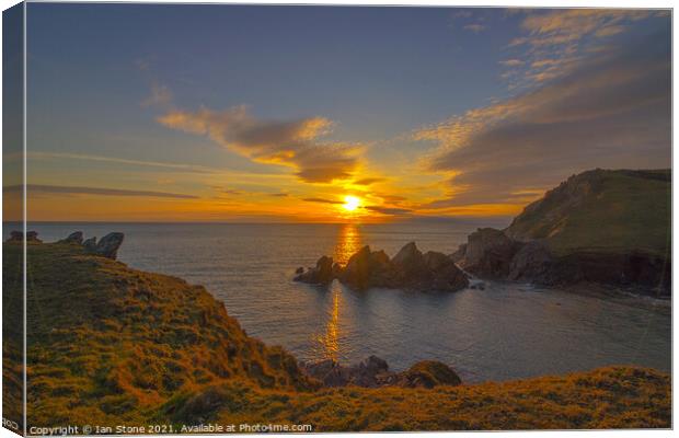Tranquil Sunset Over Soar Mill Cove  Canvas Print by Ian Stone