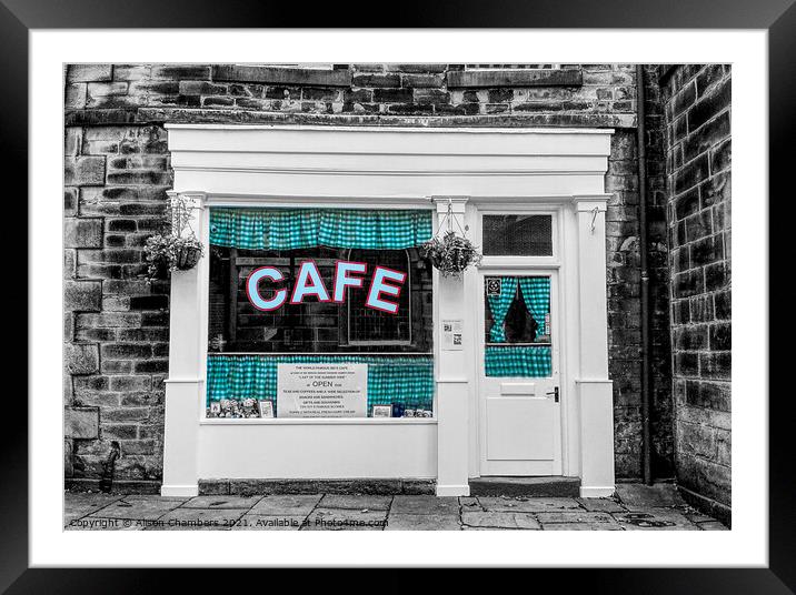 Sids Cafe Holmfirth Framed Mounted Print by Alison Chambers