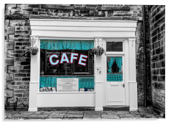 Sids Cafe Holmfirth Acrylic by Alison Chambers