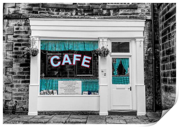 Sids Cafe Holmfirth Print by Alison Chambers