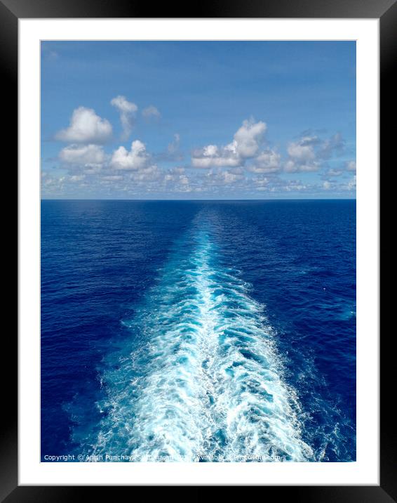 path of a cruise ship blue sky Framed Mounted Print by Anish Punchayil Sukumaran