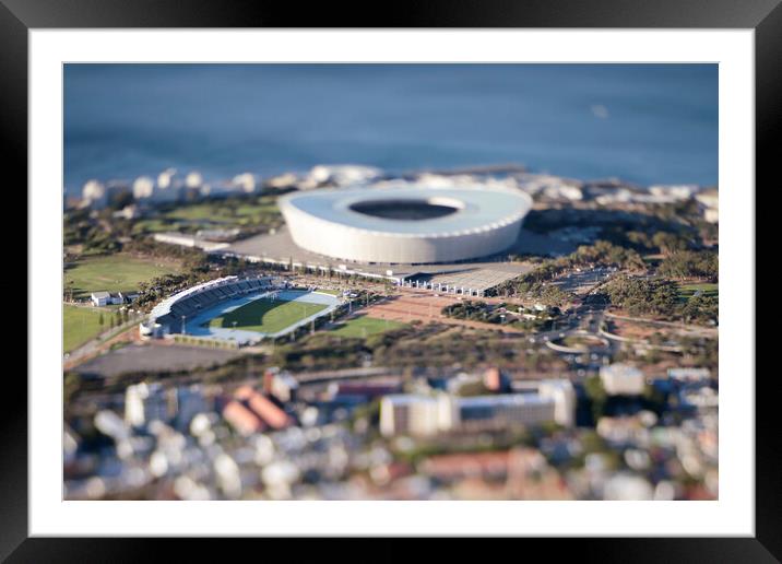 Cape Town Stadium Miniature 2 Framed Mounted Print by Neil Overy