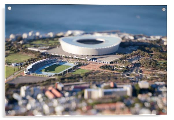 Cape Town Stadium Miniature 2 Acrylic by Neil Overy