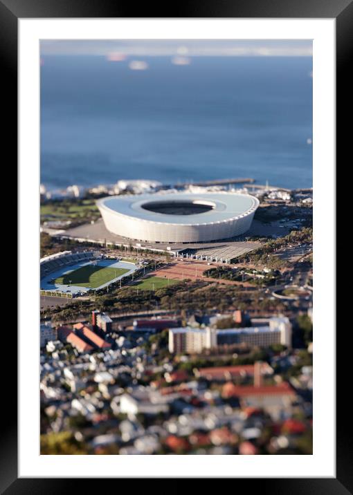 Cape Town Stadium Miniature Framed Mounted Print by Neil Overy