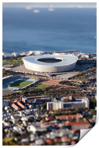 Cape Town Stadium Miniature Print by Neil Overy
