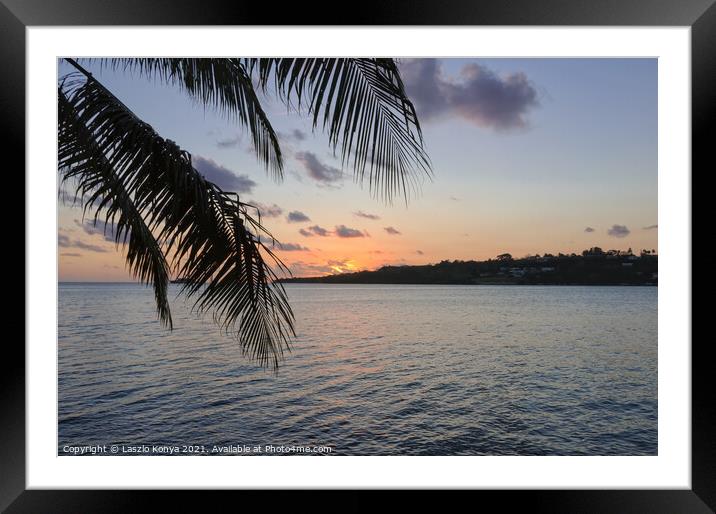 Sunset - Port Vila Framed Mounted Print by Laszlo Konya