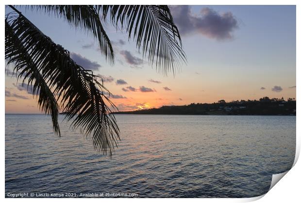 Sunset - Port Vila Print by Laszlo Konya