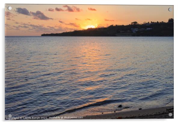 Sunset - Port Vila Acrylic by Laszlo Konya