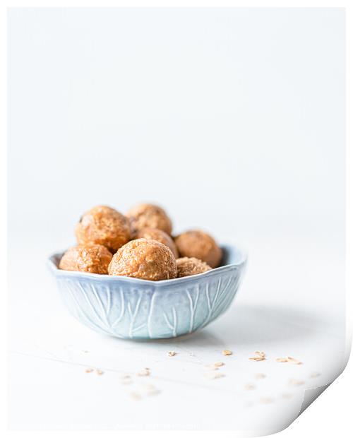 Oatmeal Granola Homemade Snack Balls Print by Radu Bercan