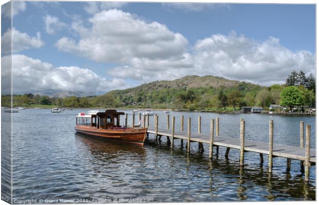 Windermere Jetty Princess of the Lake Canvas Print by Diana Mower