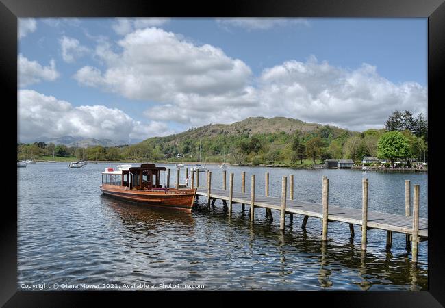 Windermere Jetty Princess of the Lake Framed Print by Diana Mower