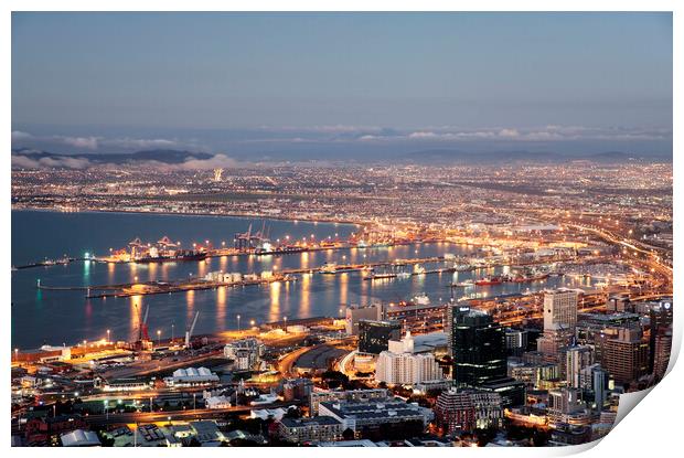  Cape Town at Night Print by Neil Overy