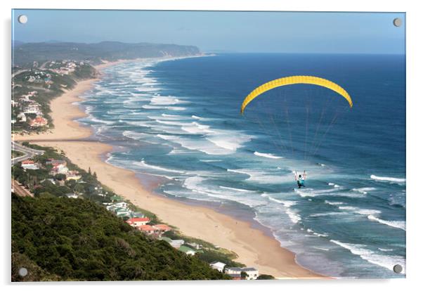Parasailing over Wilderness Beach, South Africa Acrylic by Neil Overy