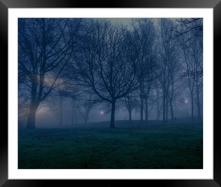 Dark Mist Night Framed Mounted Print by simon alun hark