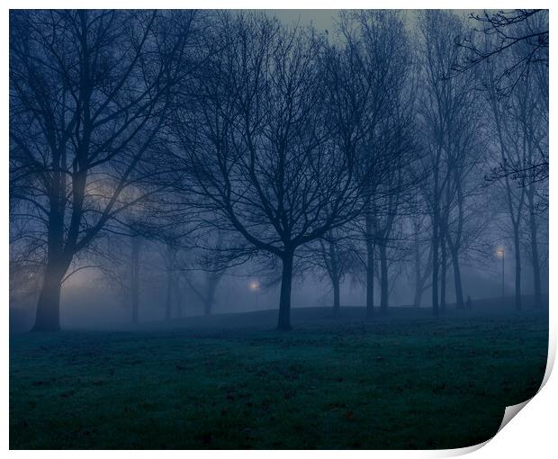 Dark Mist Night Print by simon alun hark