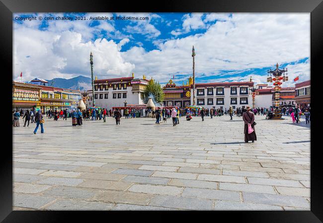 Barkhor Square, Lhasa, Tibet Framed Print by colin chalkley