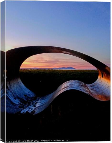Steel Sculpture Sunset Abstract  Canvas Print by Mark Ritson