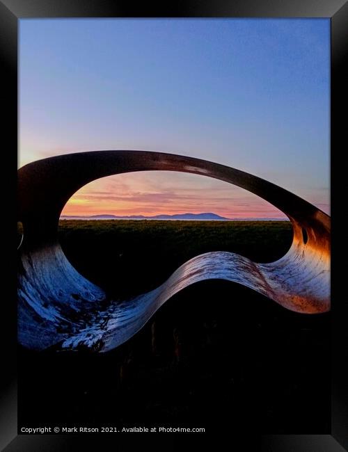 Steel Sculpture Sunset Abstract  Framed Print by Mark Ritson
