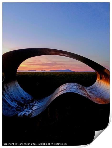 Steel Sculpture Sunset Abstract  Print by Mark Ritson