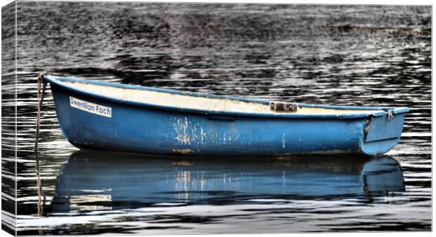 Blue boat North Wales Canvas Print by mark humpage