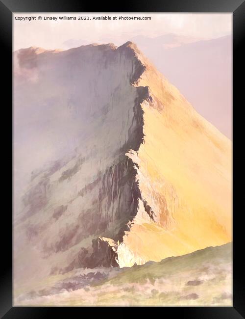 Striding Edge Helvellyn Framed Print by Linsey Williams