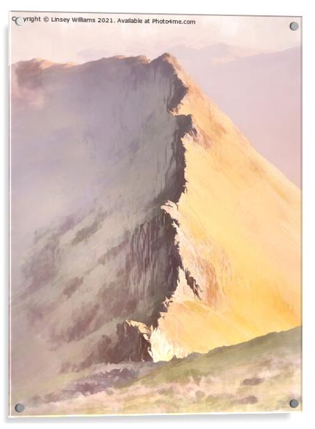 Striding Edge Helvellyn Acrylic by Linsey Williams