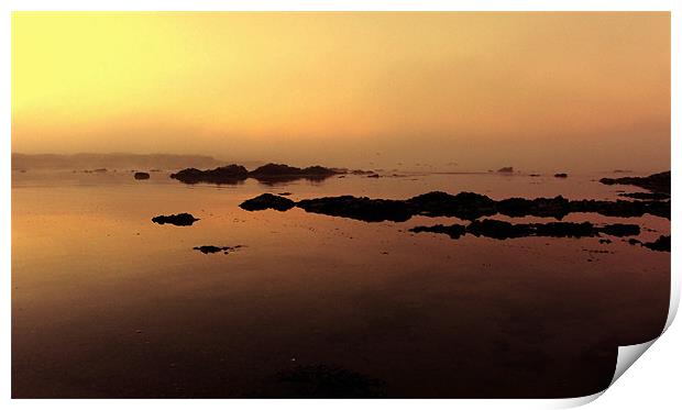 Misty Calm at Cwyfan Bay Print by Ian Tomkinson