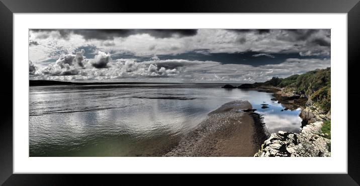 North Wales coast with sand, sea and clouds Framed Mounted Print by mark humpage