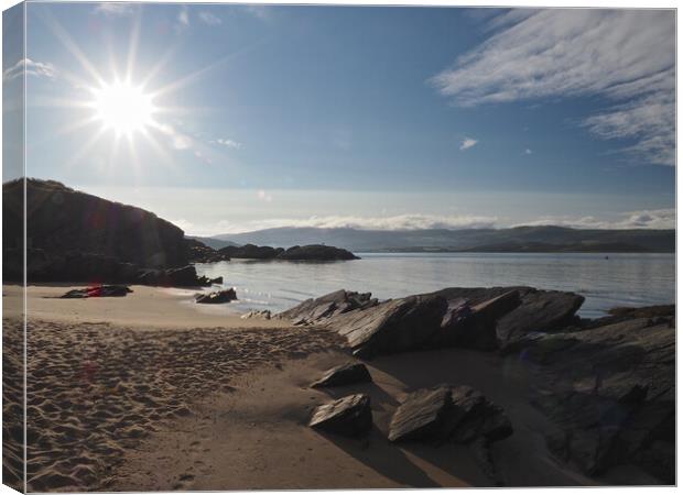 North Wales coast with sand, sea and sunshine Canvas Print by mark humpage