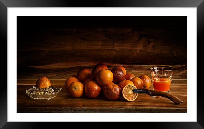 Old Maestra Blood Oranges Framed Mounted Print by Jean Gill