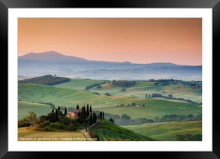Podere Belvedere, Tuscany Framed Mounted Print by Jim Monk