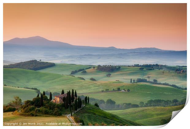 Podere Belvedere, Tuscany Print by Jim Monk
