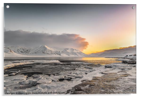 Majestic Svalbard A Winter Wonderland Acrylic by Clive Ingram