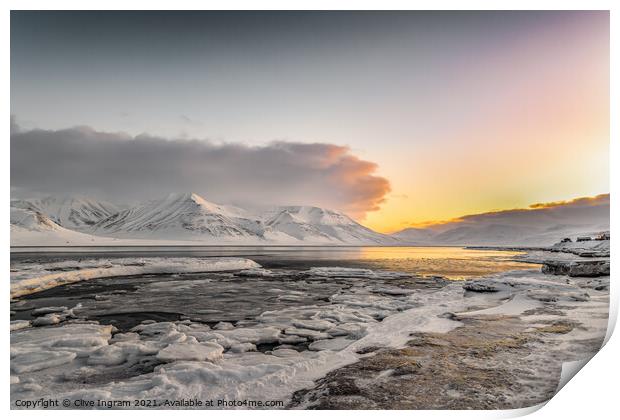 Majestic Svalbard A Winter Wonderland Print by Clive Ingram